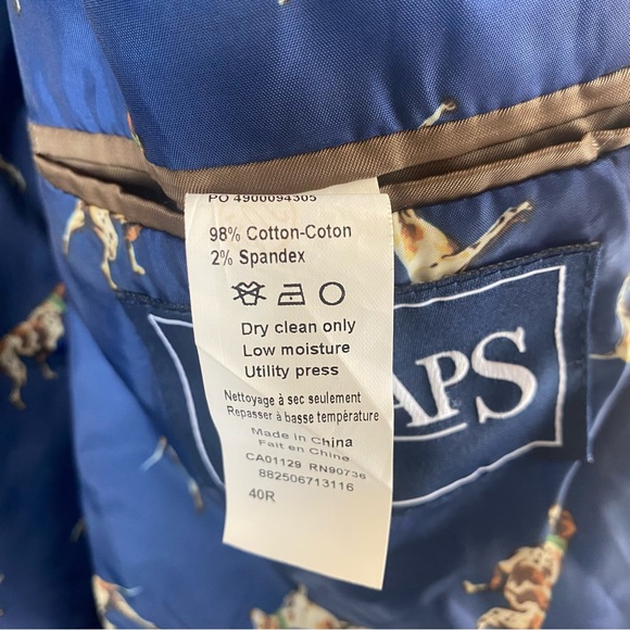 Chaps Brown Tan Corduroy Blazer Sport Coat Patch Elbow Size 40R - Picture 9 of 11